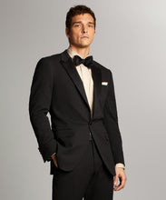 Load image into Gallery viewer, Sutton Peak Lapel Tuxedo in Italian Black Seersucker