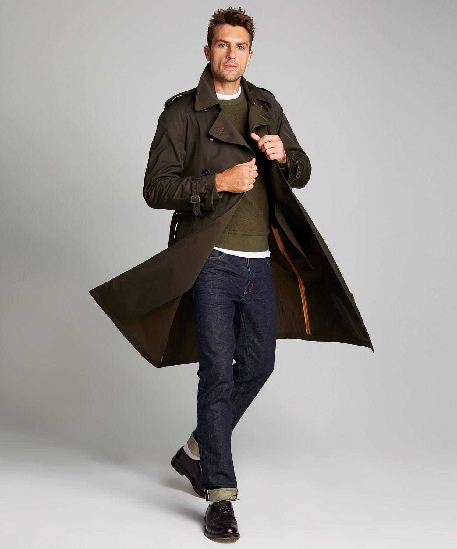 TODD SNYDER トレンチコート Todd Snyder + Private White Trench Coat in Olive – toddsnydermdjs.com