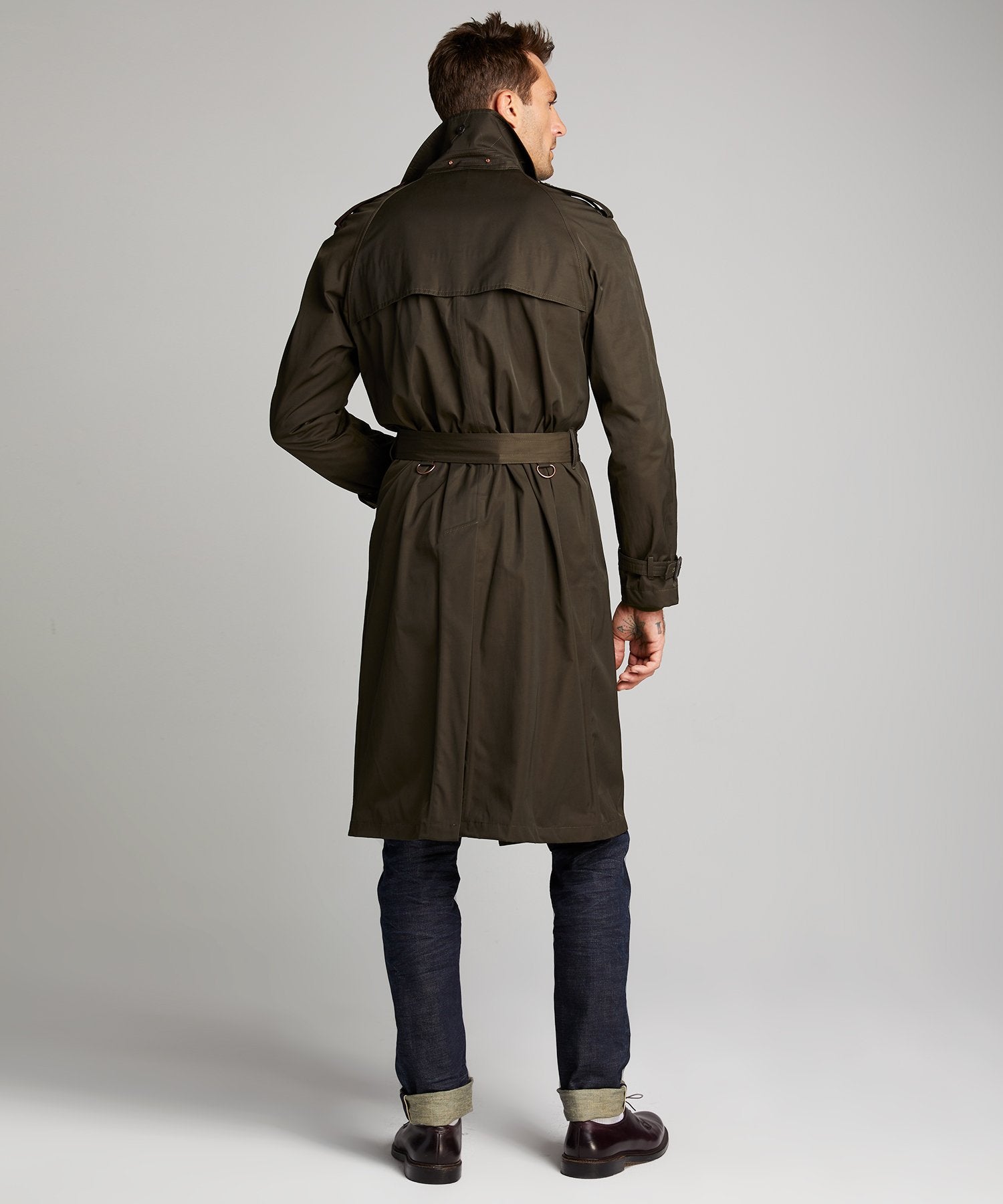 Todd Snyder + Private White Trench Coat in Olive – toddsnydermdjs.com
