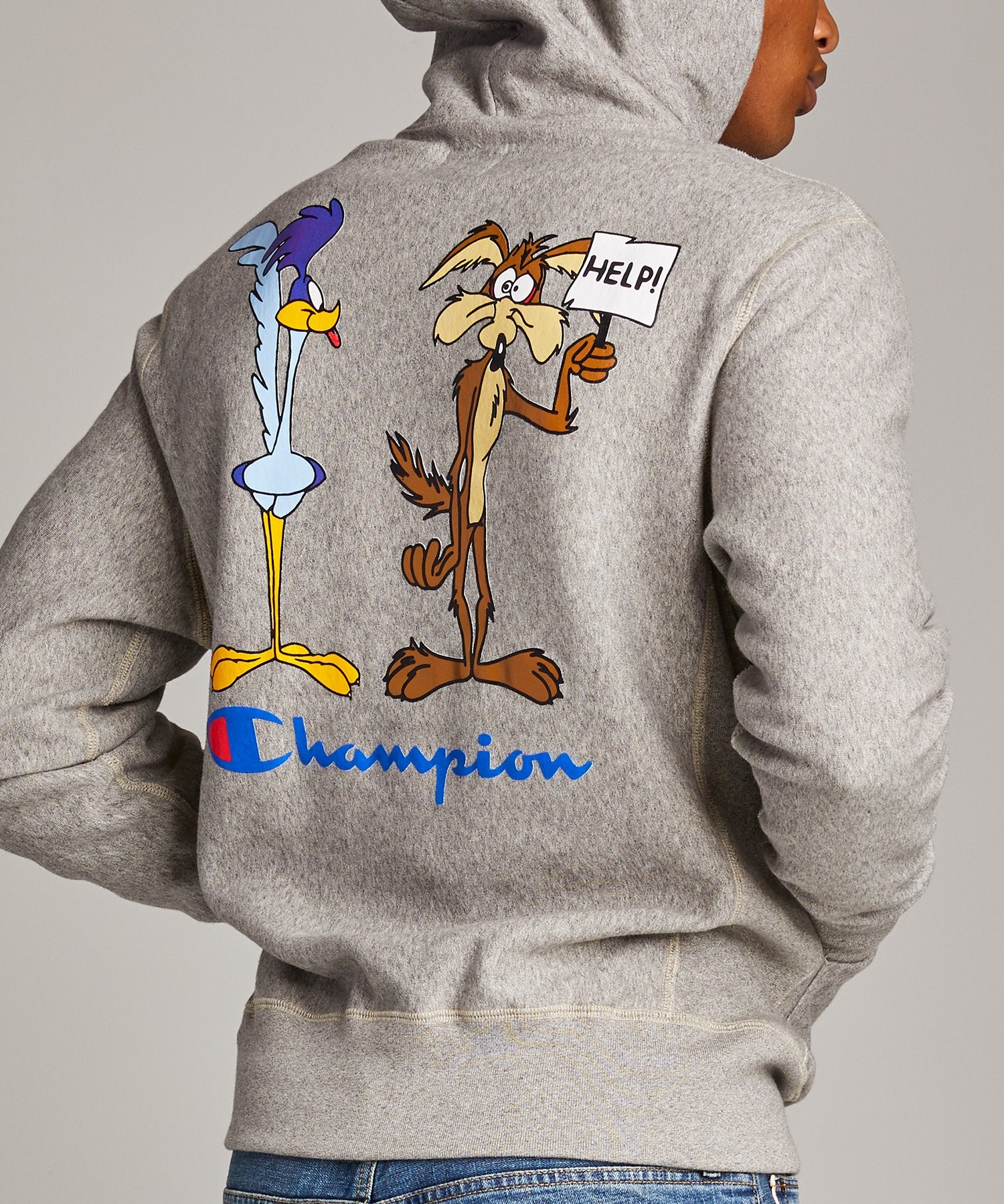 Champion + Looney Tunes Roadrunner and Wile E Coyote Hoodie
