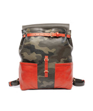 Load image into Gallery viewer, Lotuff Leather Hand Painted Leather Knapsack in Camo
